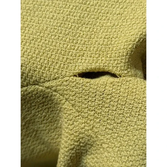 St John Collection USA Santana Knit Jacket Size 2 Yellow 3/4 Sleeve Zip Up READ!